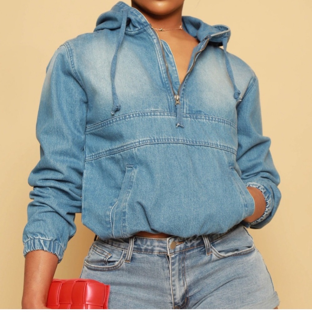 Swank A Posh Denim Hoodie - Size Large